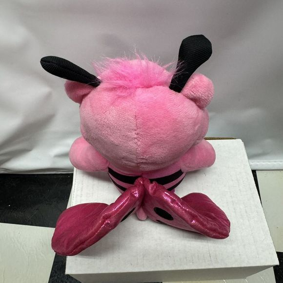 Care Bear Pink Cheer Bear Ladybug Plush Stuffed Animal Rainbow Tummy Toy 10" - Picture 5 of 7